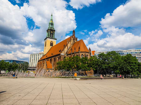 BERLIN, GERMANY - CIRCA JUNE 2016: Marienkirche meaning St Mary church in Alexanderplatz (HDR)のeditorial素材