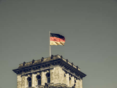 Vintage looking The national German flag of Germany (DE)の写真素材