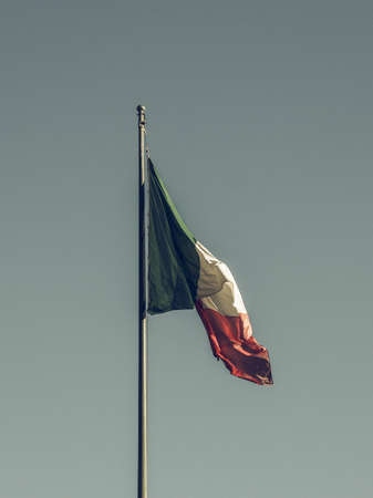 Vintage looking The national Italian flag of Italy (IT)の写真素材