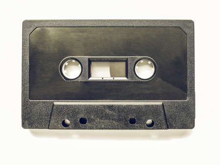 Vintage looking Magnetic tape cassette for analog audio music recording
