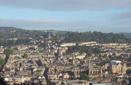 Aerial view of the city of Bath, UKの写真素材