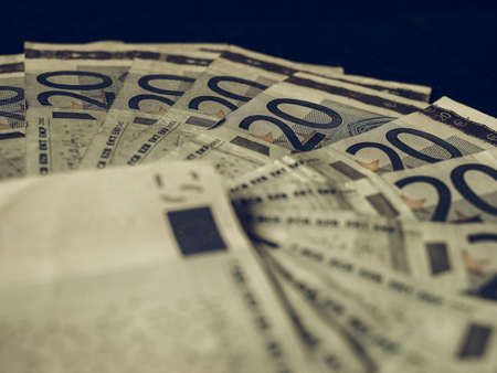 Vintage looking Twenty Euro banknotes currency of Europeの写真素材
