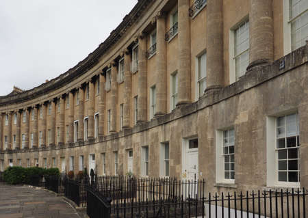 BATH, UK - CIRCA SEPTEMBER 2016: The Royal Crescent row of terraced housesのeditorial素材