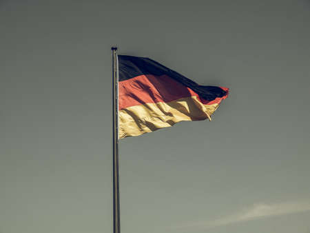 Vintage looking The national German flag of Germany (DE)の写真素材