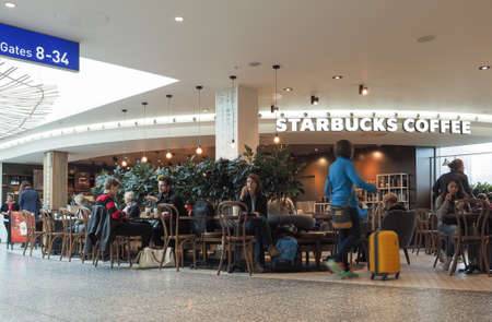 BRISTOL, UK - CIRCA OCTOBER 2016: Starbucks Coffee bar at Bristol airportのeditorial素材