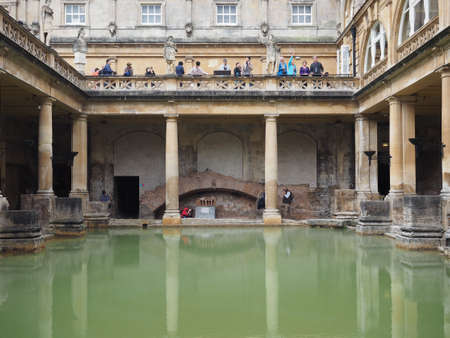 BATH, UK - CIRCA SEPTEMBER 2016: Roman Baths ancient spaのeditorial素材