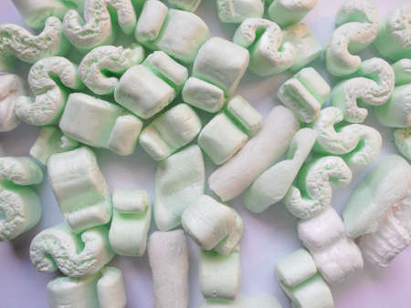 Polystyrene beads used for protective package insulationの写真素材