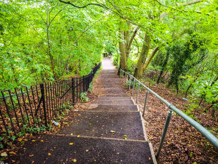 HDR Stairway leading to Alexandra Park in Bath, UKの写真素材