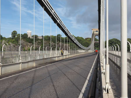 Clifton Suspension Bridge spanning the Avon Gorge and River Avon designed by Brunel and completed in 1864 in Bristol, UKのeditorial素材