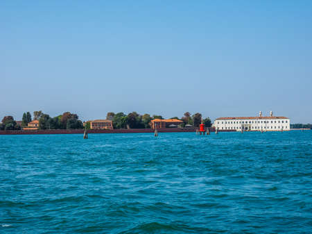 HDR The San Servolo island in Venice, Italyの写真素材