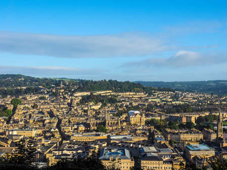 HDR Aerial view of the city of Bath, UKの写真素材