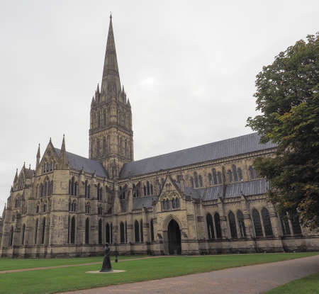 Salisbury Cathedral (aka Cathedral Church of the Blessed Virgin Mary) in Salisbury, UKのeditorial素材