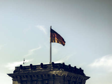 Vintage looking The national German flag of Germany (DE)の写真素材