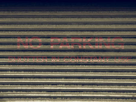 Vintage looking A road sign for a no parking areaの写真素材