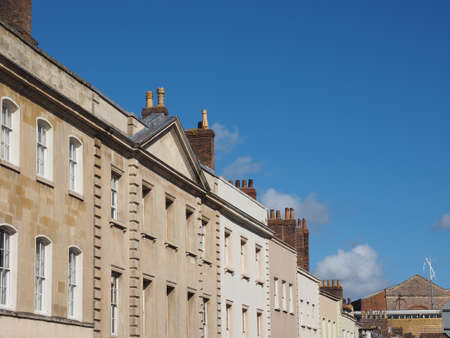 Row of traditional british houses in Bristol, UKの写真素材