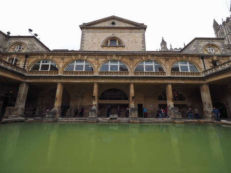 BATH, UK - CIRCA SEPTEMBER 2016: Roman Baths ancient spaのeditorial素材