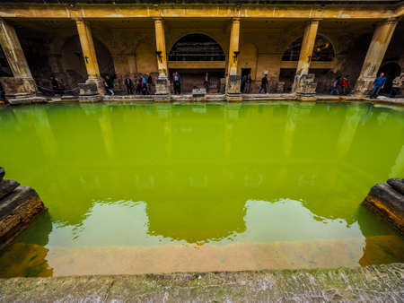 BATH, UK - CIRCA SEPTEMBER 2016: HDR Roman Baths ancient spa