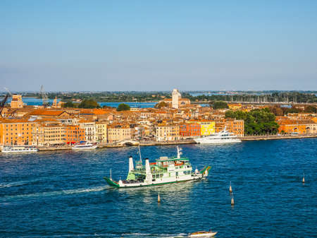 VENICE, ITALY - CIRCA SEPTEMBER 2016: HDR Aerial view of the city of Veniceのeditorial素材