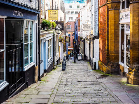 BRISTOL, UK - CIRCA SEPTEMBER 2016: HDR Christmas Steps historic street in the city centre