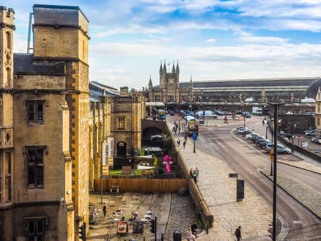 BRISTOL, UK - CIRCA SEPTEMBER 2016: HDR Bristol Temple Meads railway station designed by Brunel in...