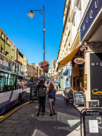 BRISTOL, UK - CIRCA SEPTEMBER 2016: HDR People in Park Street linking the city centre to Cliftonのeditorial素材