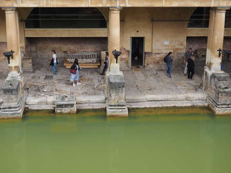 BATH, UK - CIRCA SEPTEMBER 2016: Roman Baths ancient spaのeditorial素材