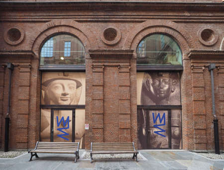 TURIN, ITALY - CIRCA DECEMBER 2016: Museo Egizio (meaning Egyptian Museum)のeditorial素材
