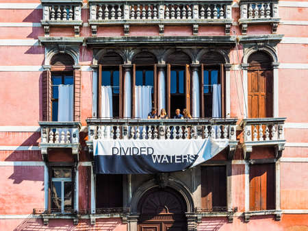 VENICE, ITALY - CIRCA SEPTEMBER 2016: HDR Divided Waters exhibition at Palazzo Fontana art gallery...