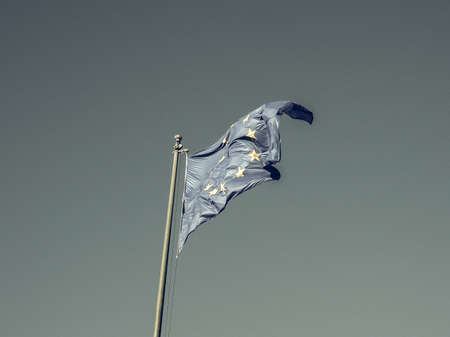 Vintage looking The European Union flag of Europe EUの写真素材