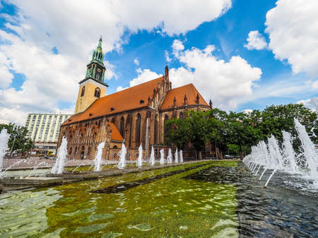BERLIN, GERMANY - CIRCA JUNE 2016: Marienkirche meaning St Mary church in Alexanderplatz (HDR)のeditorial素材