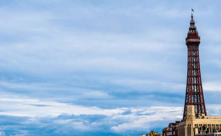 The Blackpool Tower on the Pleasure Beach in Blackpool, Lancashire, UK (HDR)の写真素材