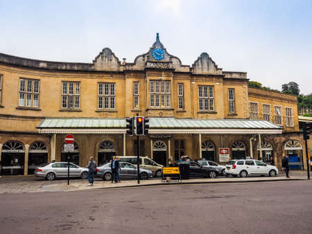 BATH, UK - CIRCA SEPTEMBER 2016: HDR Bath Spa railway stationのeditorial素材