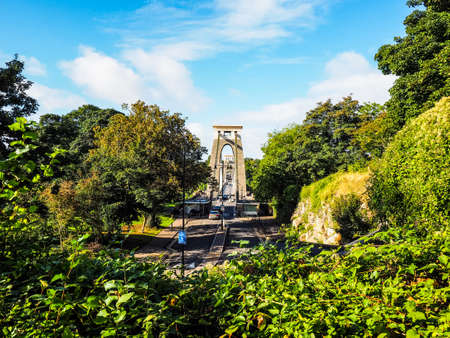 BRISTOL, UK - CIRCA SEPTEMBER 2016: HDR Clifton Suspension Bridge spanning the Avon Gorge and River Avon designed by Brunel and completed in 1864のeditorial素材