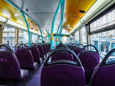 BRISTOL, UK - CIRCA SEPTEMBER 2016: HDR Bus public transportのeditorial素材