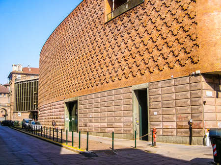 TURIN, ITALY - MARCH 29, 2008: The Teatro Regio (Royal Theatre) was redesigned by famous italian architect Carlo Mollino in 1967 after being destroyed by a fire (HDR)のeditorial素材