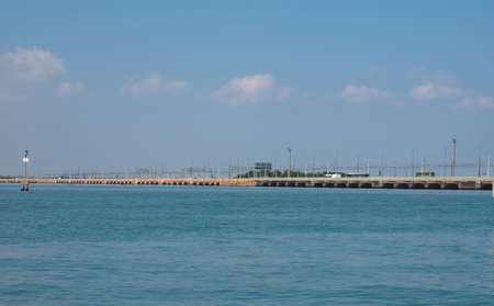 VENICE, ITALY - CIRCA SEPTEMBER 2016: Ponte della Liberta (meaning Freedom Bridge) linking Venice to Mestre in the mainlandのeditorial素材