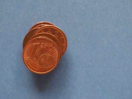 1 cent coin money eur currency of european union with copy spaceの写真素材