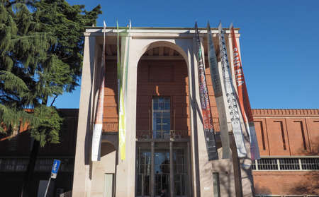 MILAN, ITALY - CIRCA JANUARY 2017: La Triennale exhibition hall designed by Giovanni Muzio is a masterpiece of Italian rationalismのeditorial素材
