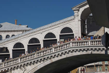 VENICE, ITALY - CIRCA SEPTEMBER 2016: Ponte di Rialto (meaning Rialto Bridge) over the Grand Canalのeditorial素材