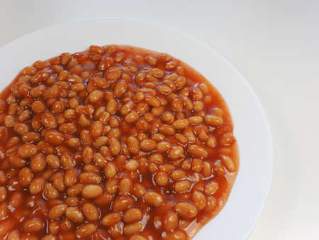 baked beans food in a tomato sauceの写真素材