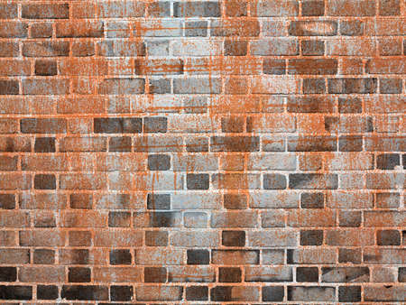 old grunge rusted metal texture over old wall bricks collage useful as a background