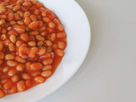 baked beans food in a tomato sauceの写真素材