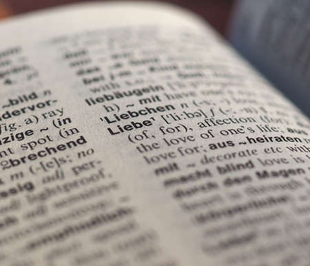 BERLIN, GERMANY - CIRCA DECEMBER 2016: Liebe word (meaning Love) in Germanのeditorial素材