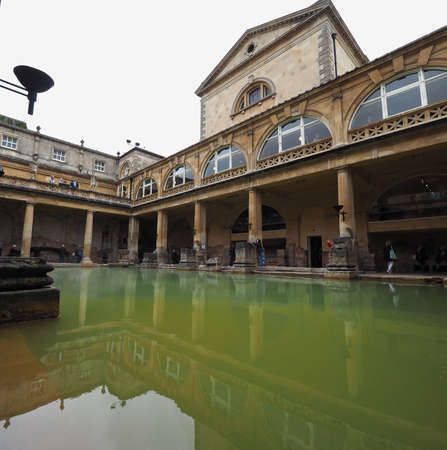 BATH, UK - CIRCA SEPTEMBER 2016: Roman Baths ancient spaのeditorial素材