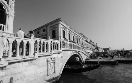 VENICE, ITALY - CIRCA SEPTEMBER 2016: Piazza San Marco (meaning St Mark square) in black and whiteのeditorial素材