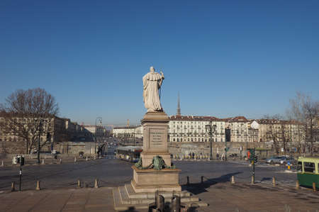 TURIN, ITALY - CIRCA JANUARY 2017: Piazza Vittorio Emanuele II squareのeditorial素材