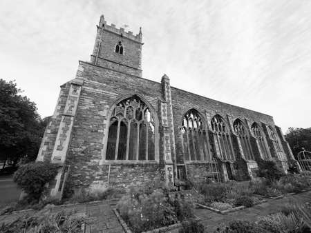 Ruins of St Peter church in Castle Park bombed during World War II and now preserved as a memorial...