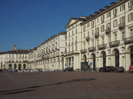 TURIN, ITALY - CIRCA JANUARY 2017: Piazza Vittorio Emanuele II squareのeditorial素材