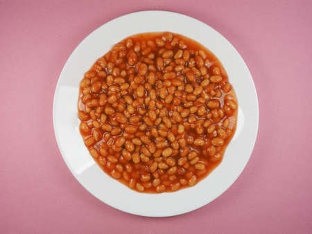 baked beans food in a tomato sauceの写真素材