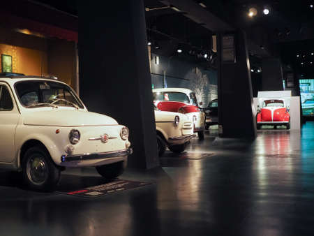 TURIN, ITALY - CIRCA JANUARY 2017: Vintage Fiat 500 car at Museo Nazionale dell Automobile (meaning National Automobile Museum car museum)のeditorial素材